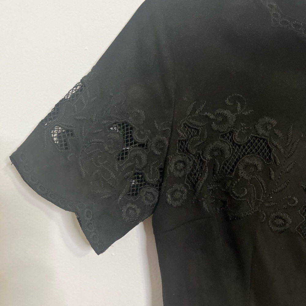 Gorgeous ZARA Black Suede Lace Cutout Dress - Picture 4 of 7